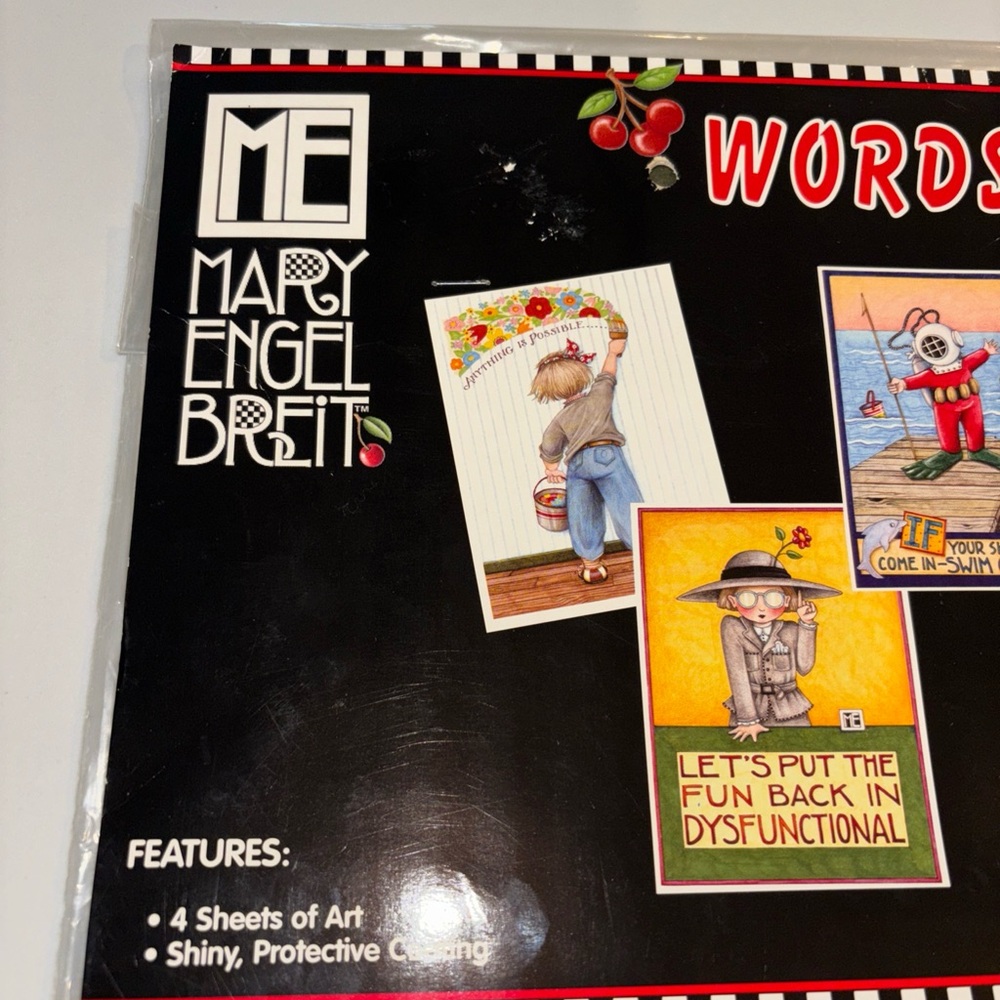 Mary Engelbreit Words of Wisdom Art Book w/4 Whimsical Art Framable Posters - Picture 2 of 8